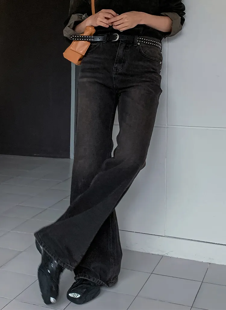 UNISEXロングフレアデニムパンツ | レディースファッション通販 - DHOLIC 