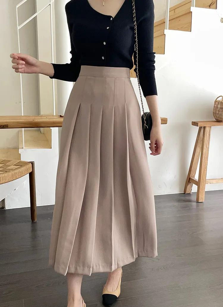 ハイウエストプリーツロングスカート | レディースファッション通販 