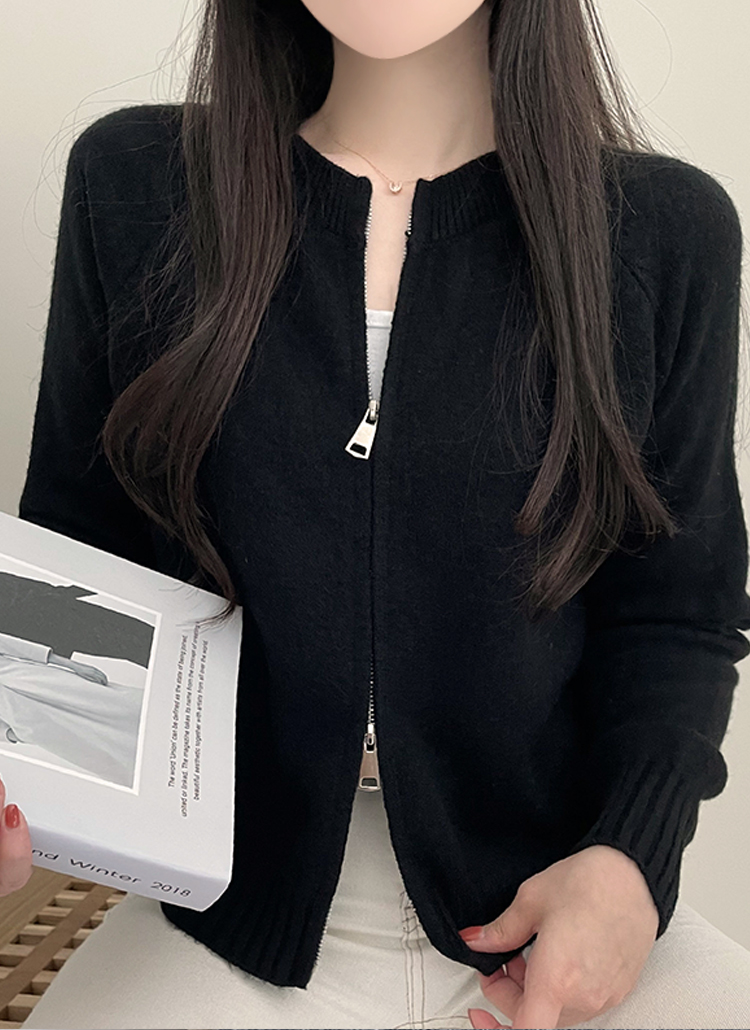 ダブルジップアップニットカーディガン | レディース