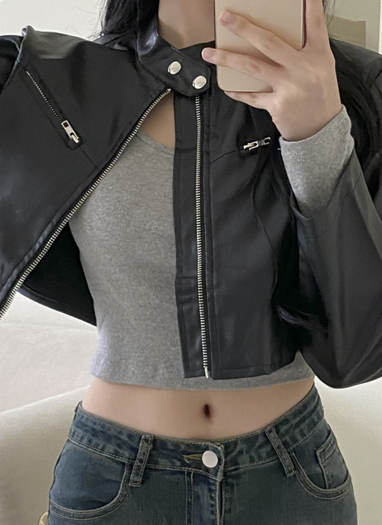 Uネッククロップド長袖Tシャツ | レディースファッション通販 - DHOLIC