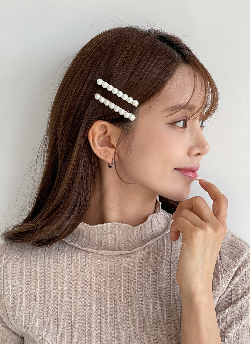 フェイクパールヘアクリップ2SET | DHOLIC | 詳細画像5