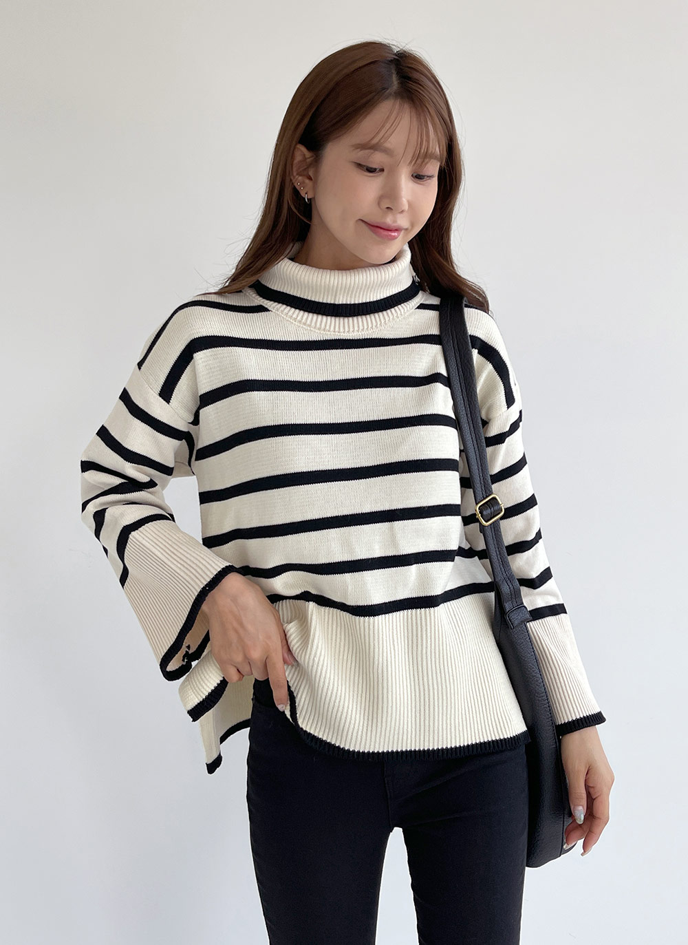 タートルボーダースリットニット | DHOLIC | 詳細画像5