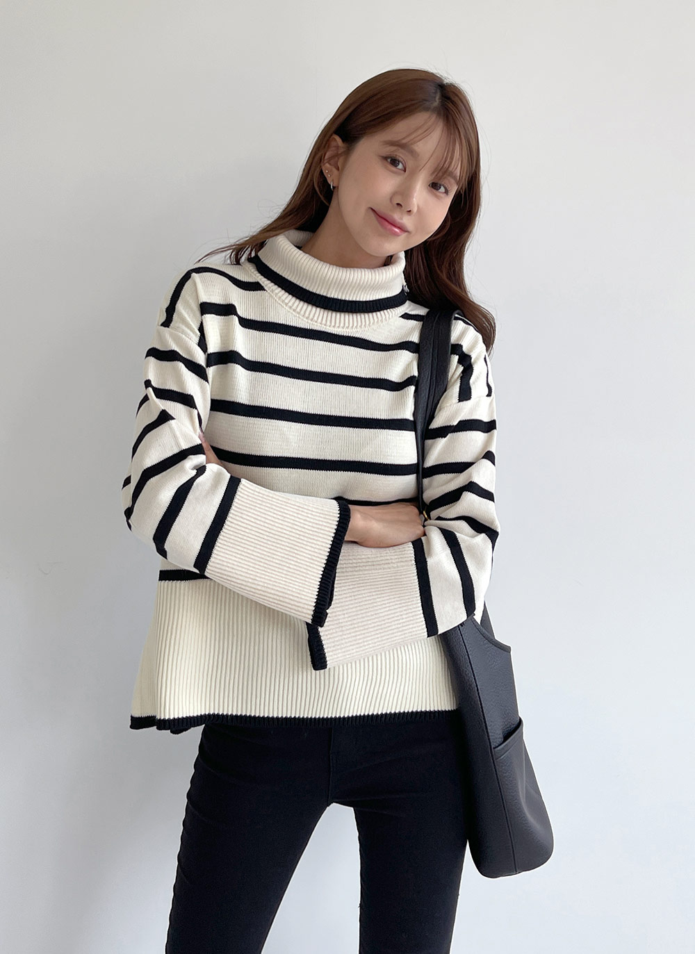 タートルボーダースリットニット | DHOLIC | 詳細画像7