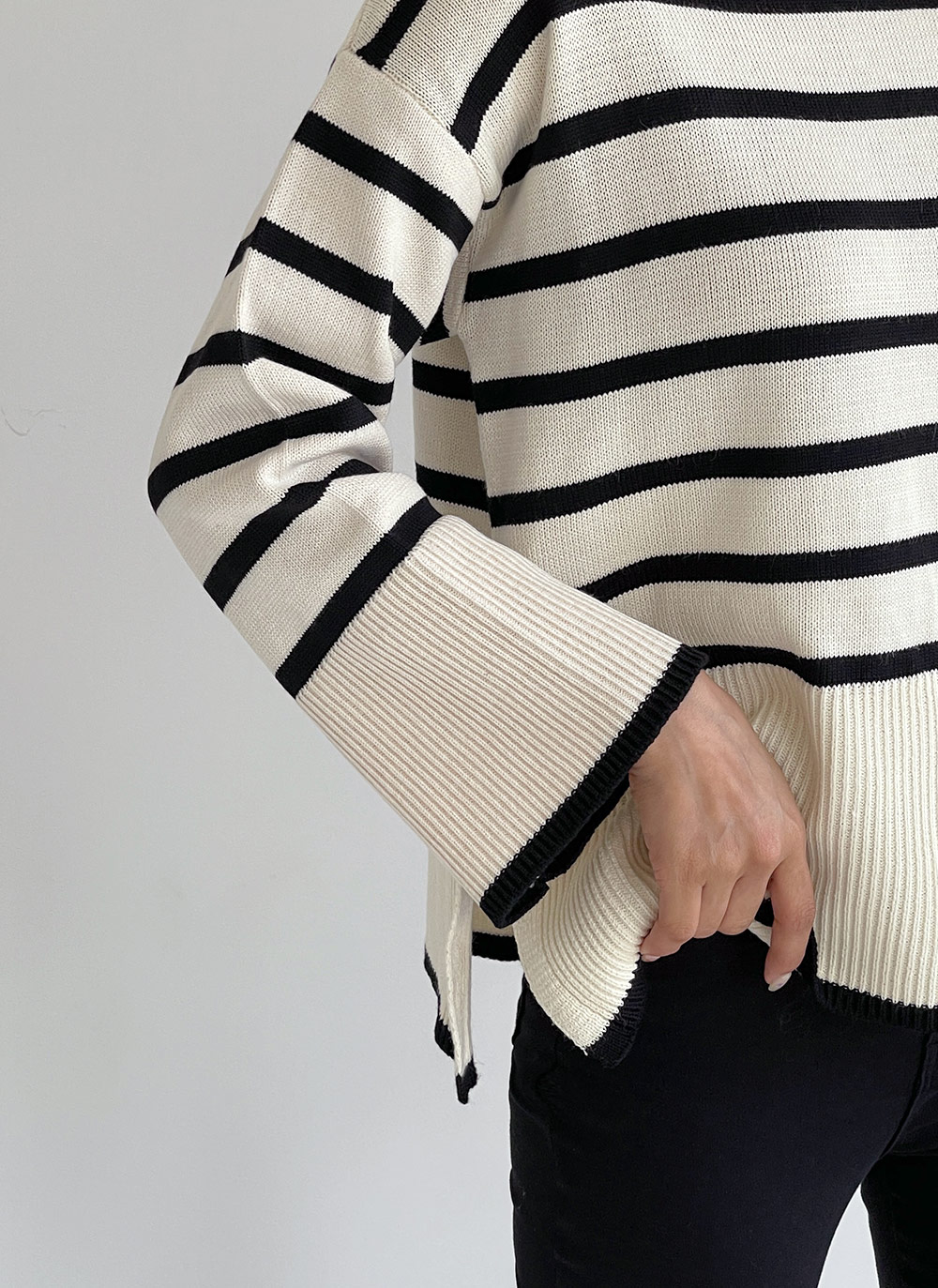 タートルボーダースリットニット | DHOLIC | 詳細画像10