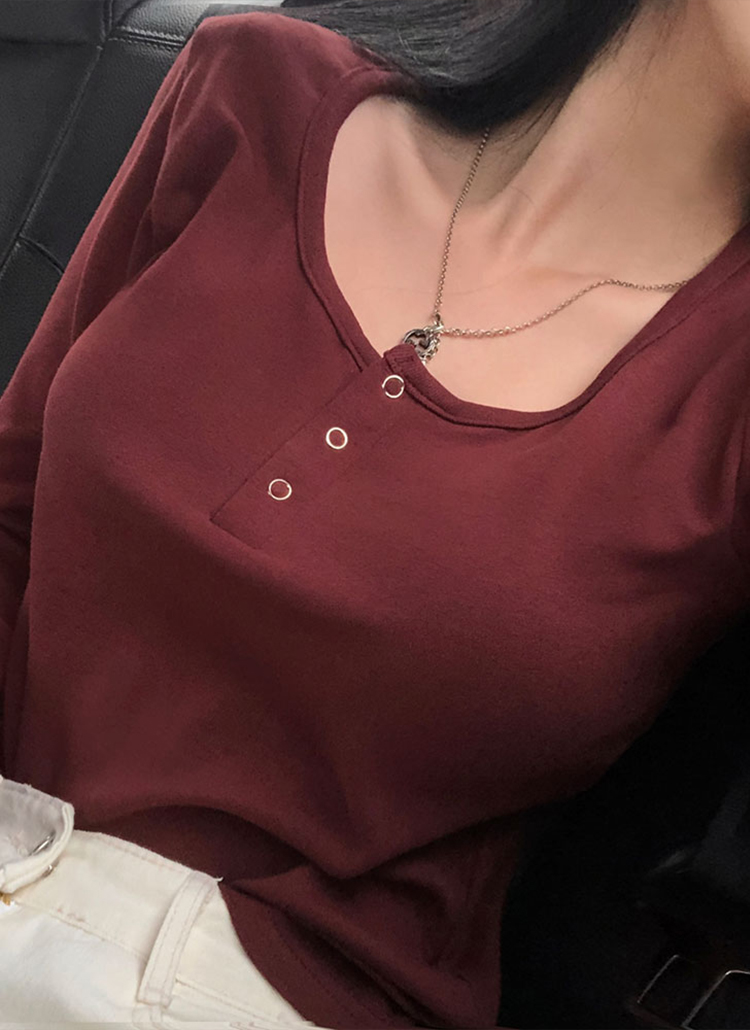 beidelli made]ハーフスナップボタン長袖Tシャツ | レディース