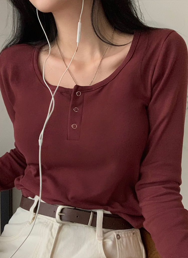 beidelli made]ハーフスナップボタン長袖Tシャツ | レディース