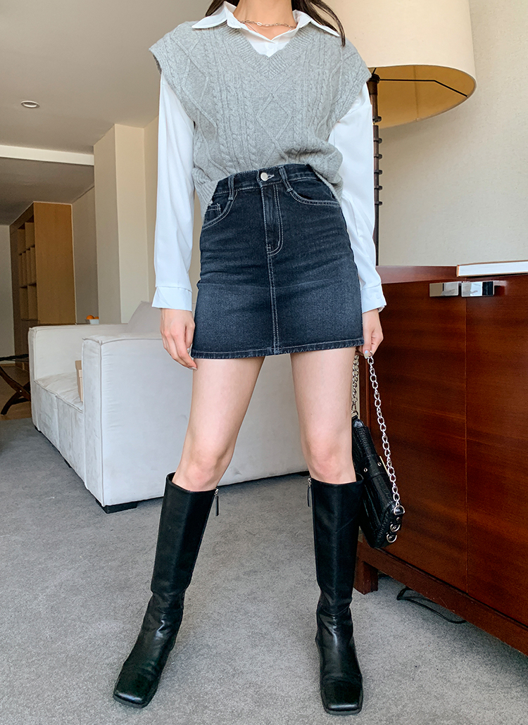 GLOWNY デニムミニスカートXS セール】2WAY LOW RISE MINI SKIRT（デニムスカート）｜X-girl