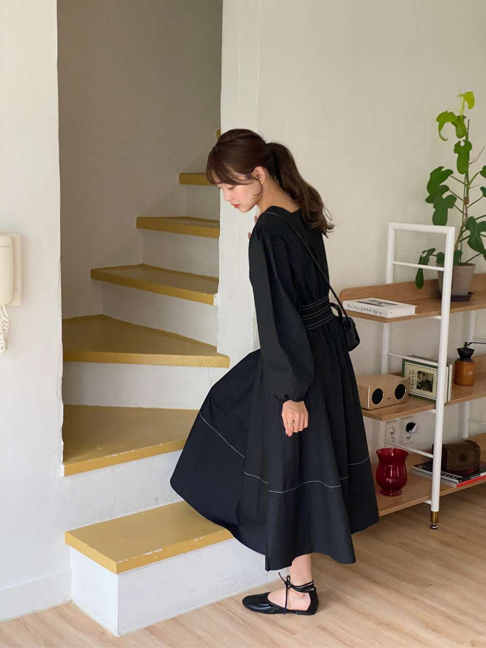 スクエアネックステッチワンピース | レディースファッション通販 - DHOLIC