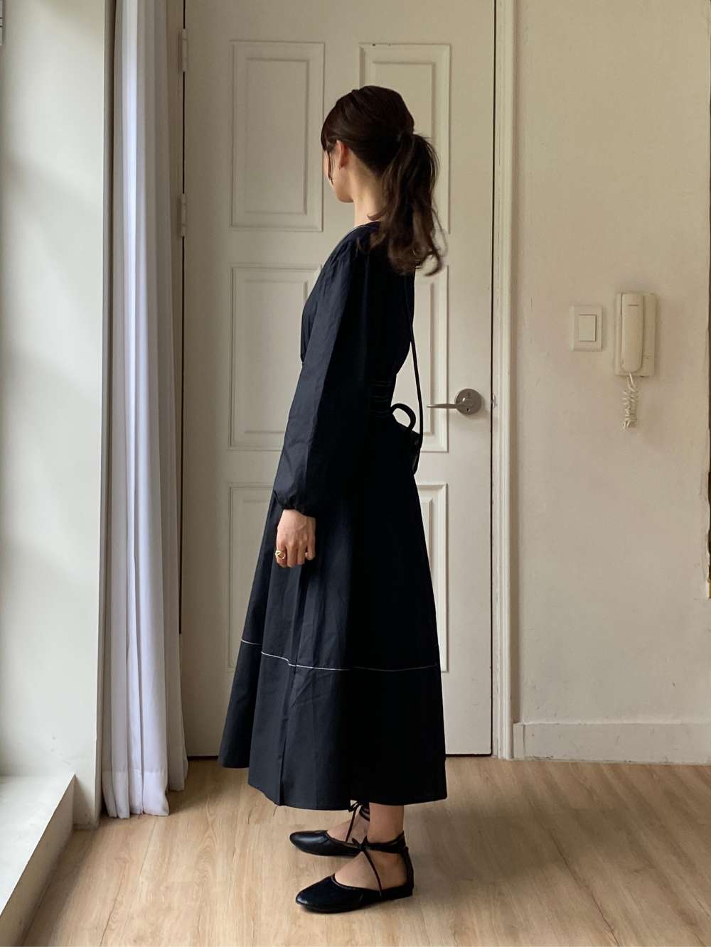 スクエアネックステッチワンピース | レディースファッション通販 - DHOLIC