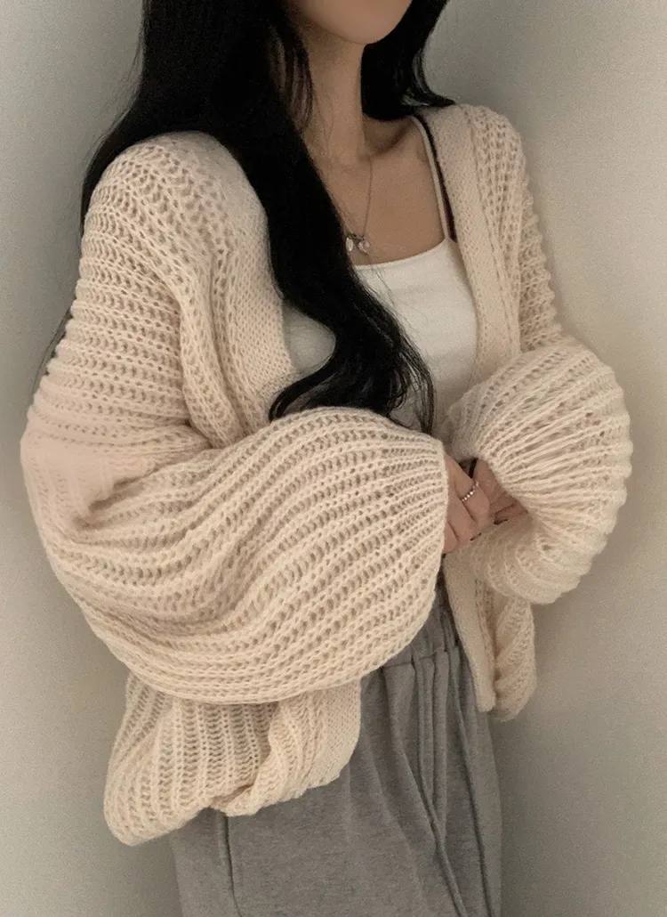 ショートオープンニットカーディガン | レディースファッション通販  