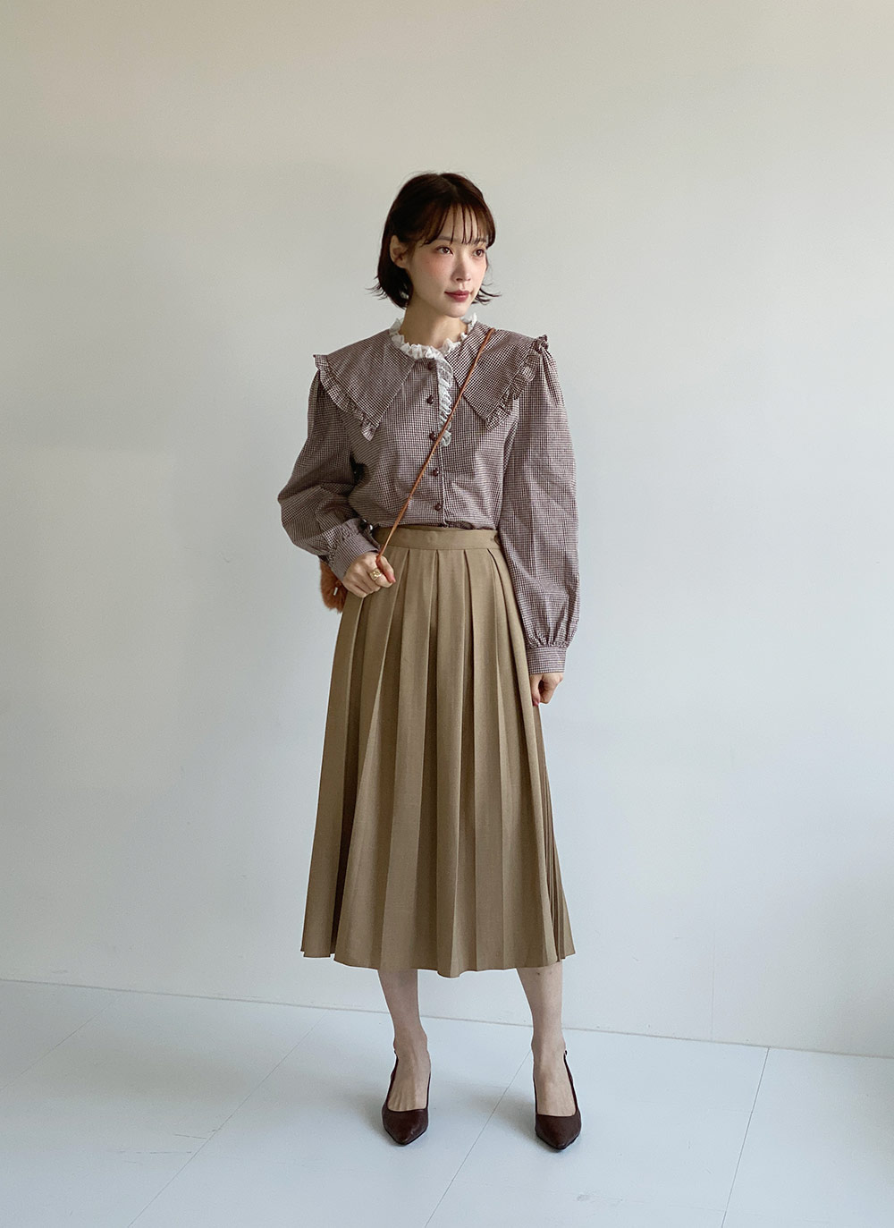 ボタンラップマルチプリーツスカート | レディースファッション通販