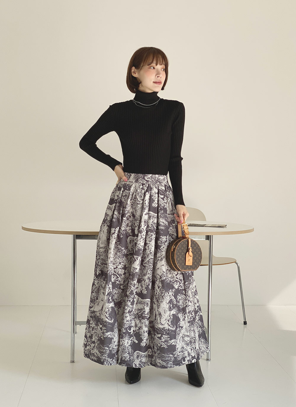 【エレガントな華やぎ】Dior トワルドジュイ スカート Dior展へは、トワルドジュイ柄スカートで❤︎ | 華組 一色華菜子