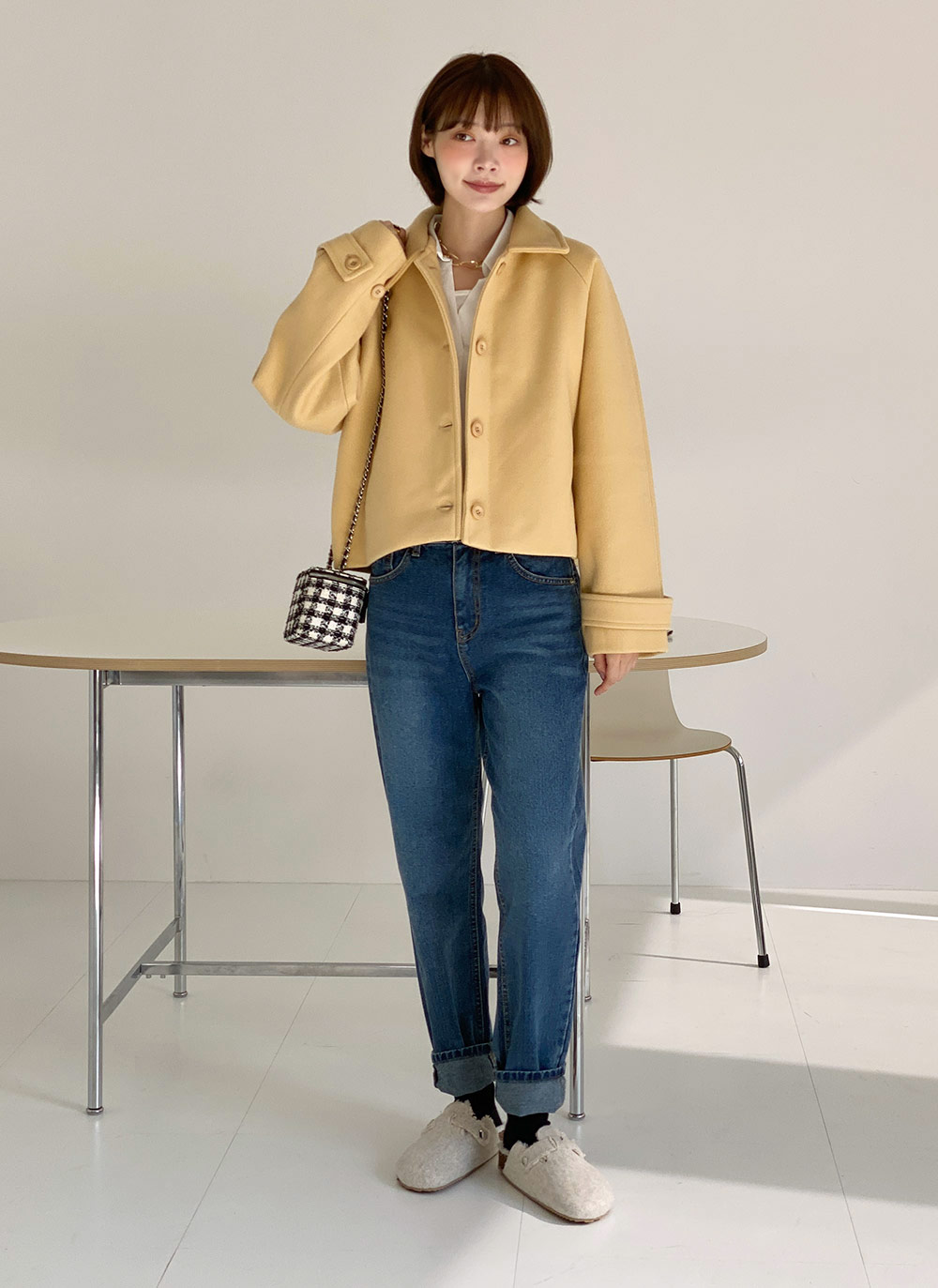 カラーラグランショートジャケット | DHOLIC | 詳細画像3