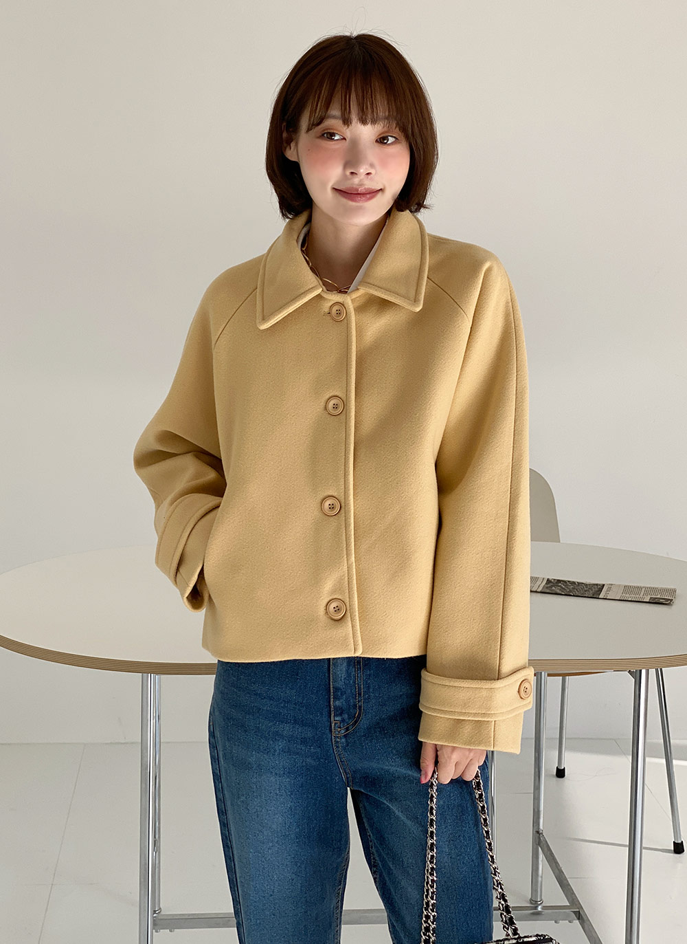 カラーラグランショートジャケット | DHOLIC | 詳細画像6