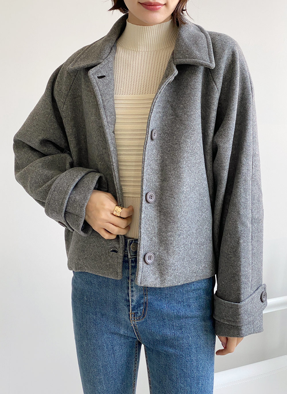 カラーラグランショートジャケット | DHOLIC | 詳細画像12