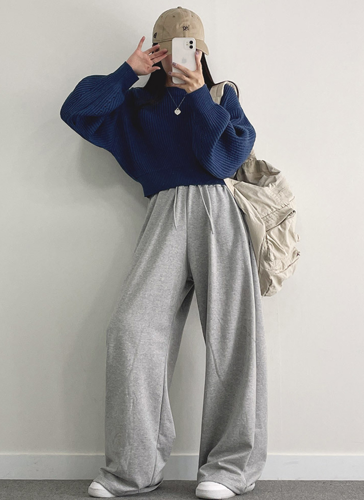 シアタープロダクツ バルーンニット グレー FACTORY ヤク バルーンスリーブセーター（2coor）- poooL (online shop)