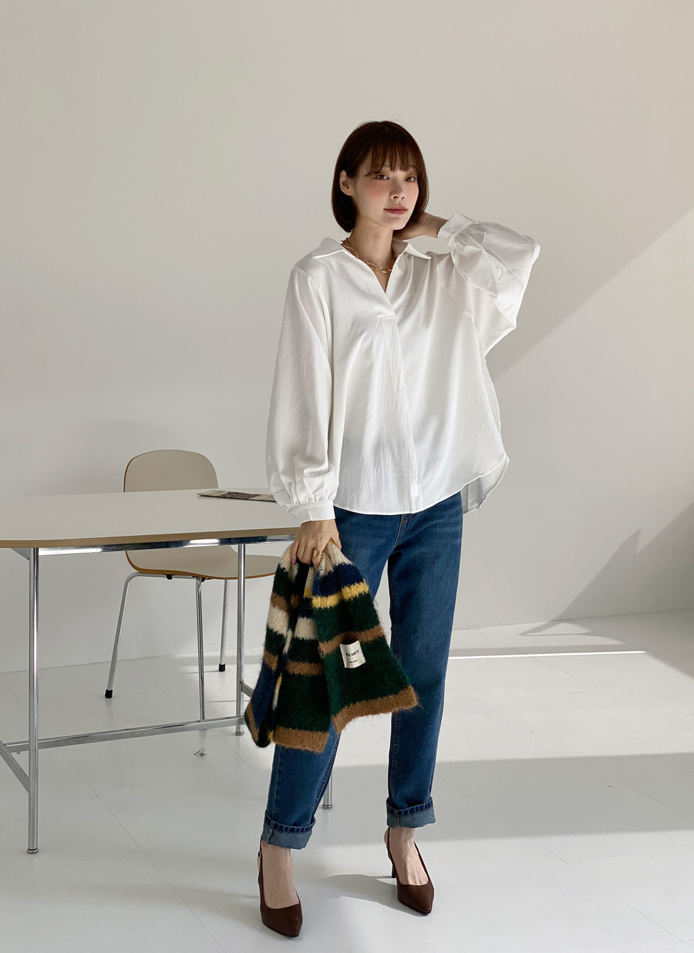 スキッパーアンバランスシャツ | DHOLIC | 詳細画像4