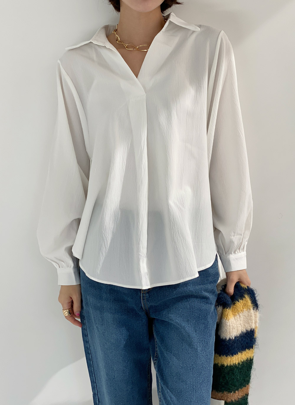 スキッパーアンバランスシャツ | DHOLIC | 詳細画像5