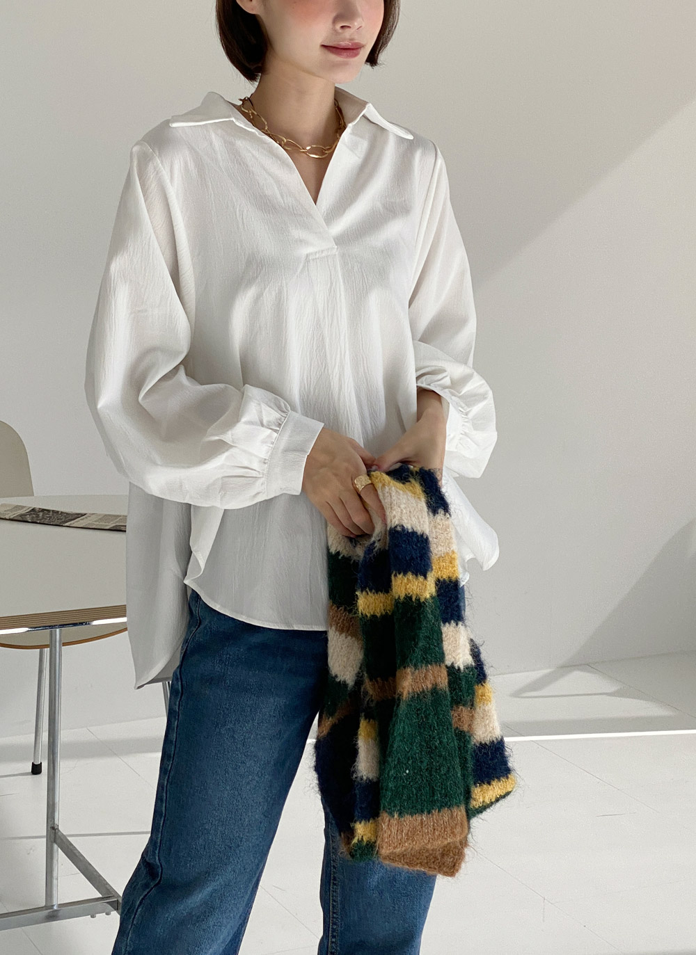 スキッパーアンバランスシャツ | DHOLIC | 詳細画像7