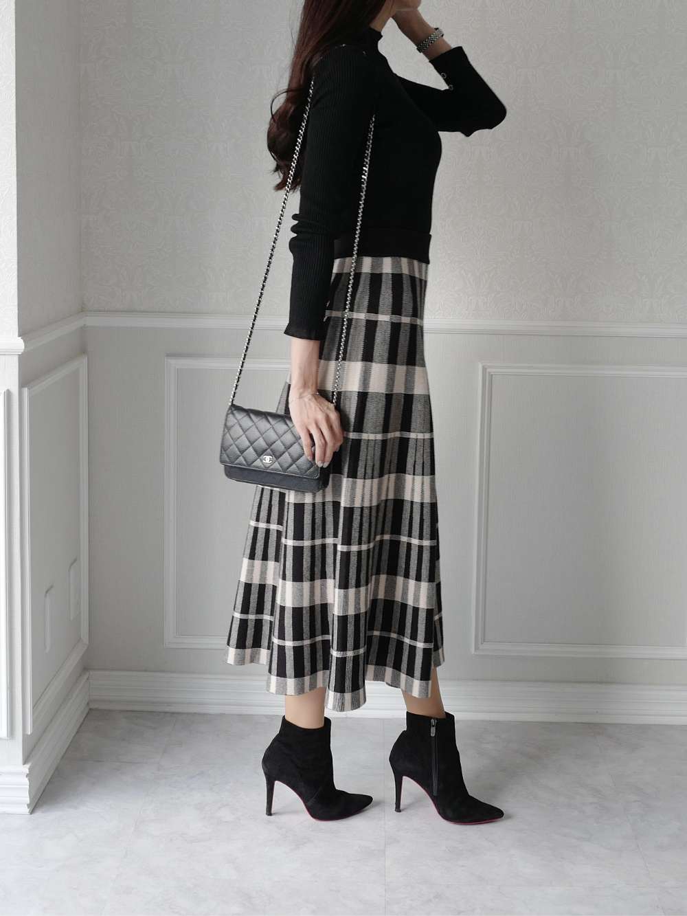 *再入荷*チェック柄ニットフレアスカート | 詳細画像12