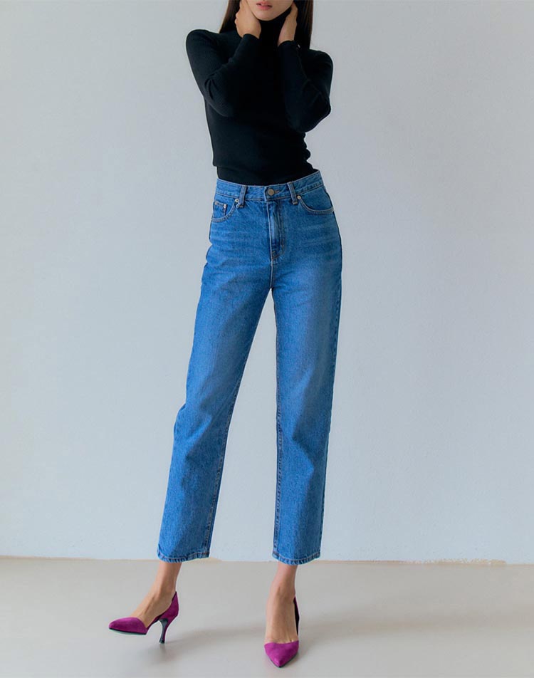 number 5 ストレートデニム ストレートアンクルデニムパンツ | レディースファッション通販