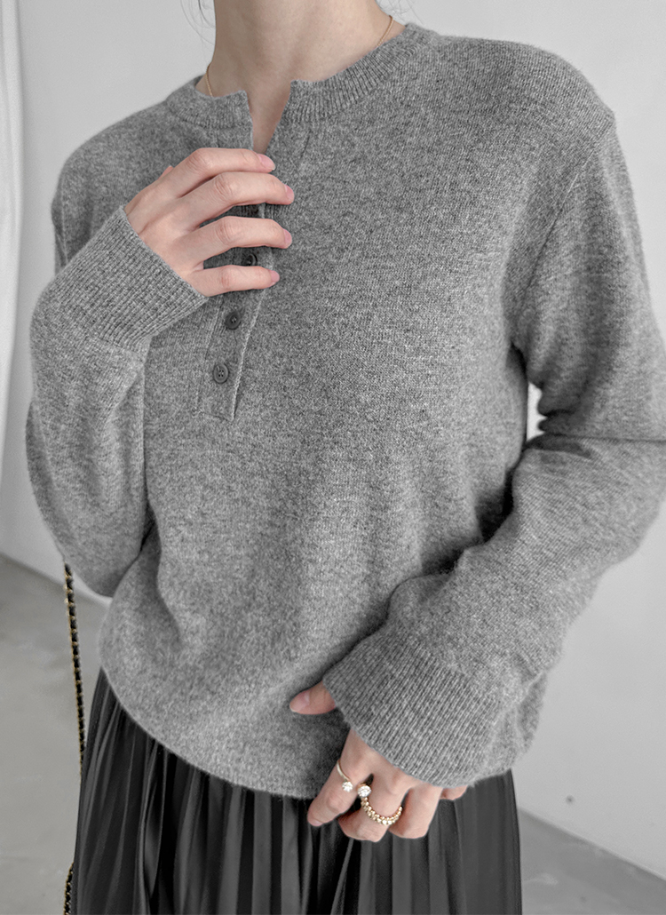 カシミヤ混ヘンリーネックニット | レディースファッション通販 - DHOLIC