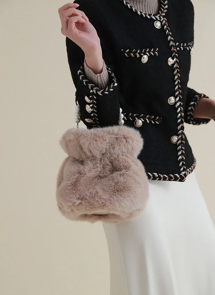 2WAYフェイクパールエコファーバッグ | DHOLIC | 詳細画像1