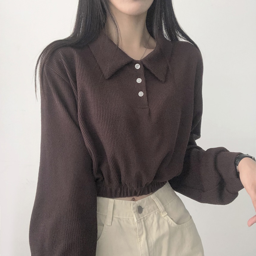 ポロカラーゴムクロップドTシャツ | lilisense | 詳細画像12