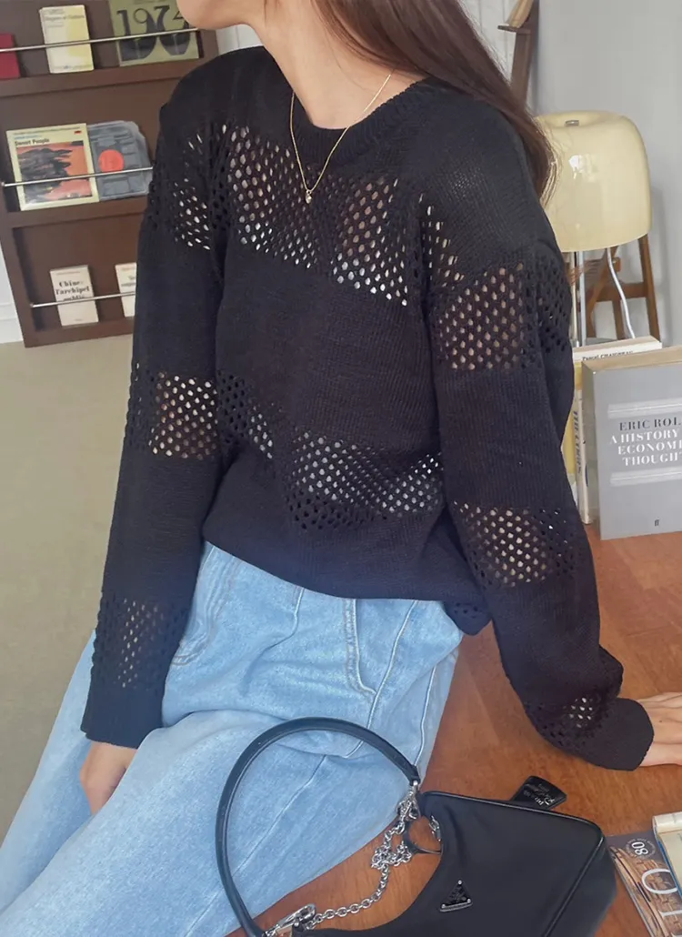 パンチングラウンドニット | theselfie | 詳細画像1