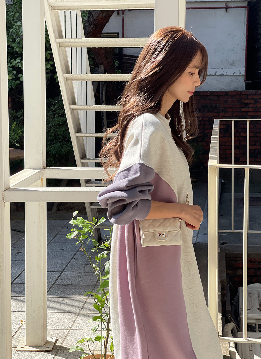 裏起毛配色スリットワンピース | DHOLIC | 詳細画像6