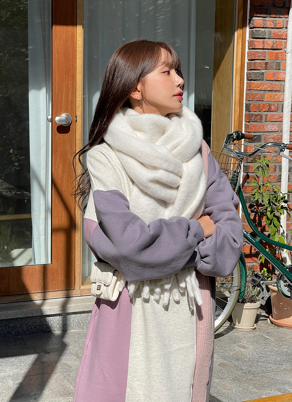 裏起毛配色スリットワンピース | DHOLIC | 詳細画像9