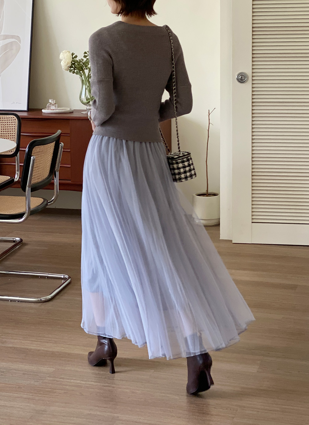 カシュクールニット&チュールワンピースSET | レディースファッション
