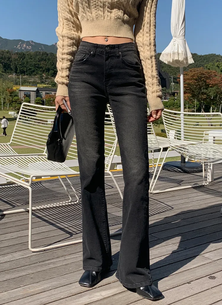 フルレングスロングフレアデニムパンツ | レディースファッション通販  