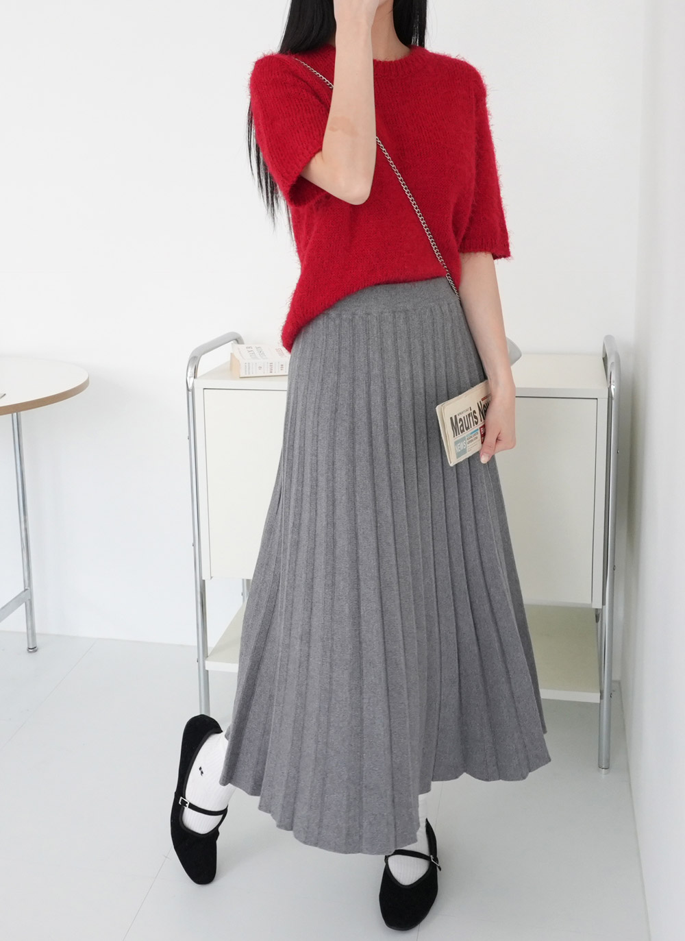 ニットプリーツスカート | DHOLIC | 詳細画像4