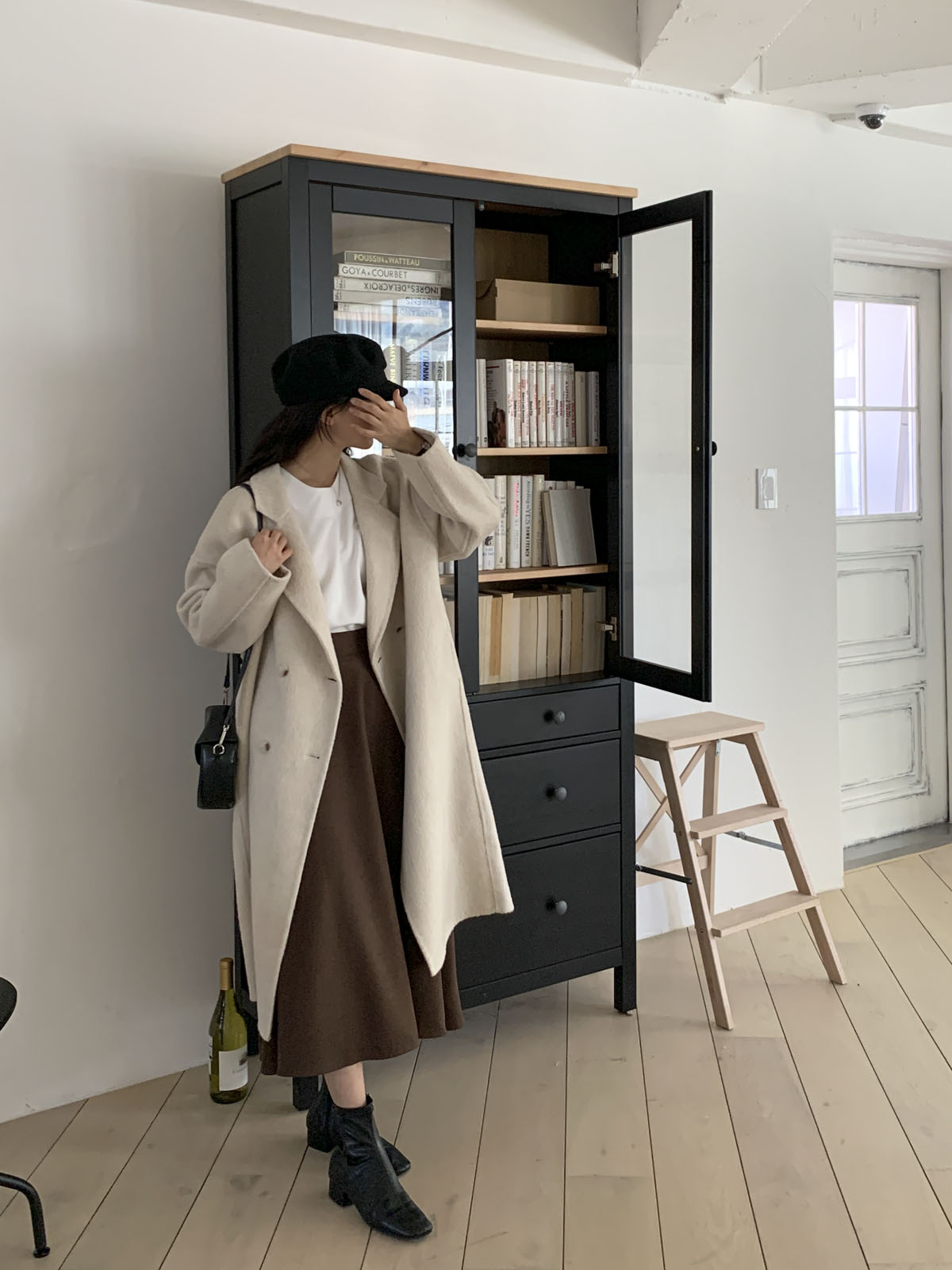 ハンドメイドダブルボタンロングウールコート | レディース