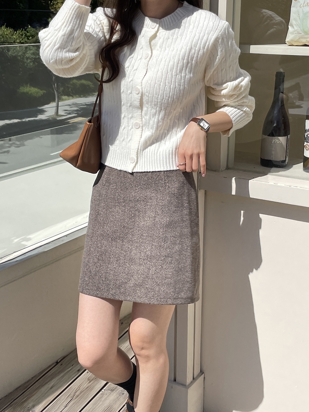 【Stella McCartney】ヘリンボーン ウール混 ミニスカート Stella McCartney】ヘリンボーン ウール混 ミニスカート