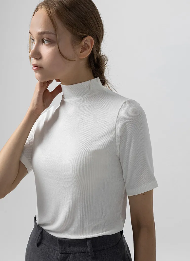 リブハーフネック半袖Tシャツ | SPN-WOMAN | 詳細画像1