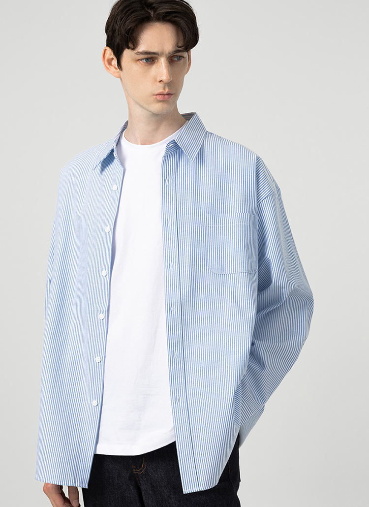 UNISEX]オックスフォードストライプシャツ | レディースファッション