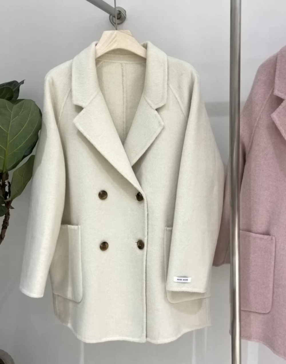 ウールハンドメイドダブルハーフコート | レディースファッション通販