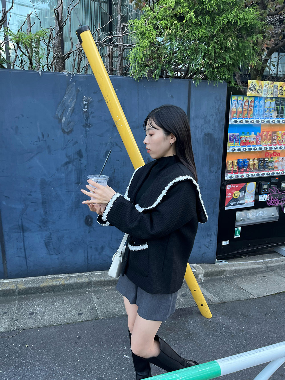 ウール混セーラー配色ツイードジャケット | レディースファッション