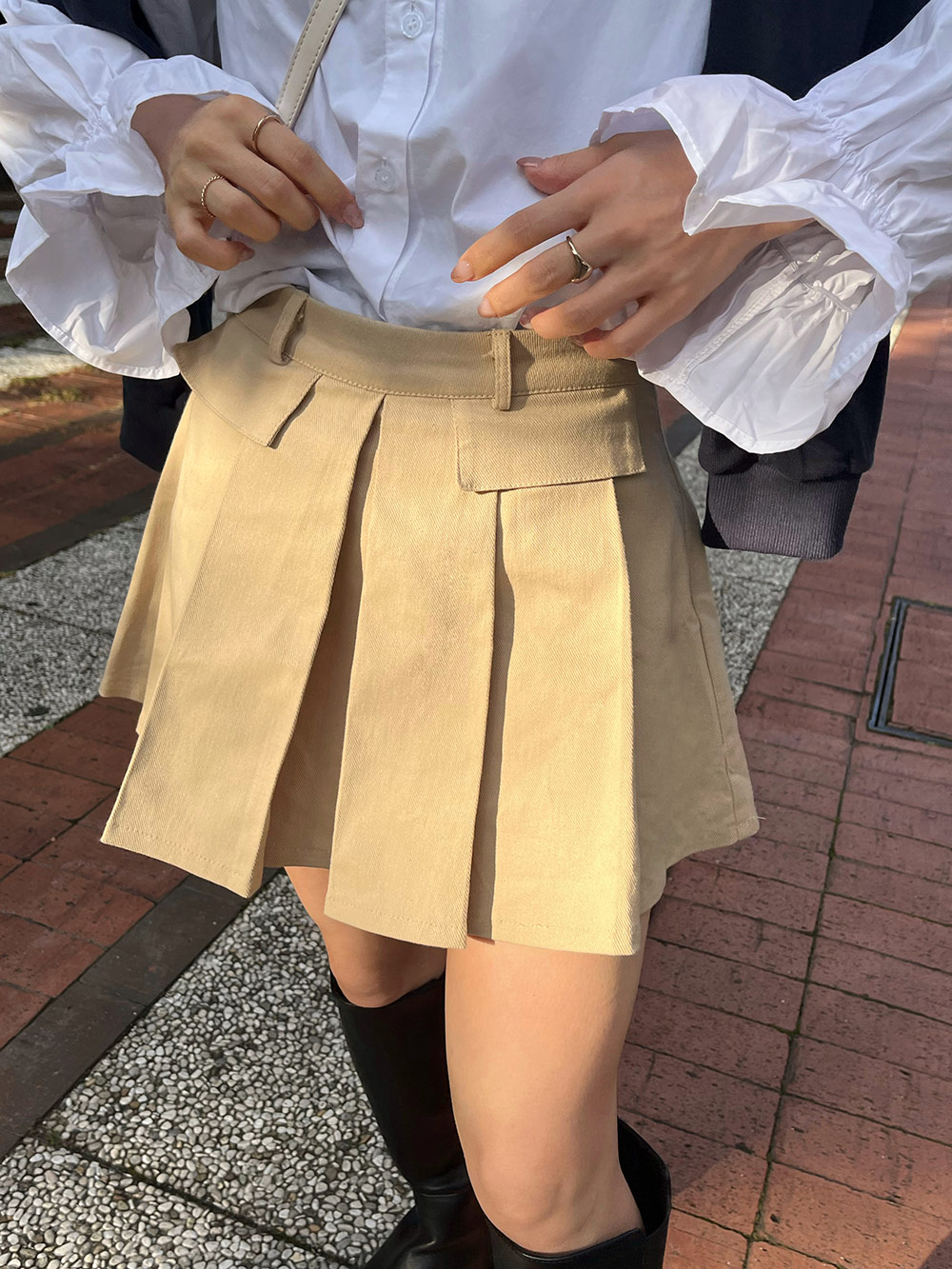 パンツ裏地付フラッププリーツスカート | レディース