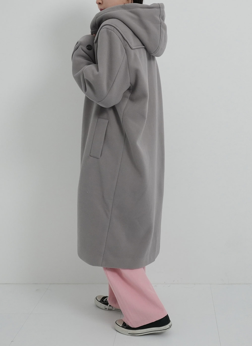 ストラップ付オーバーサイズダッフルコート | レディースファッション