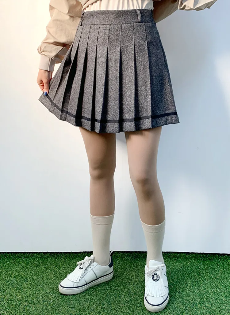 起毛配色ヘムプリーツスカートパンツ | voer | 詳細画像1