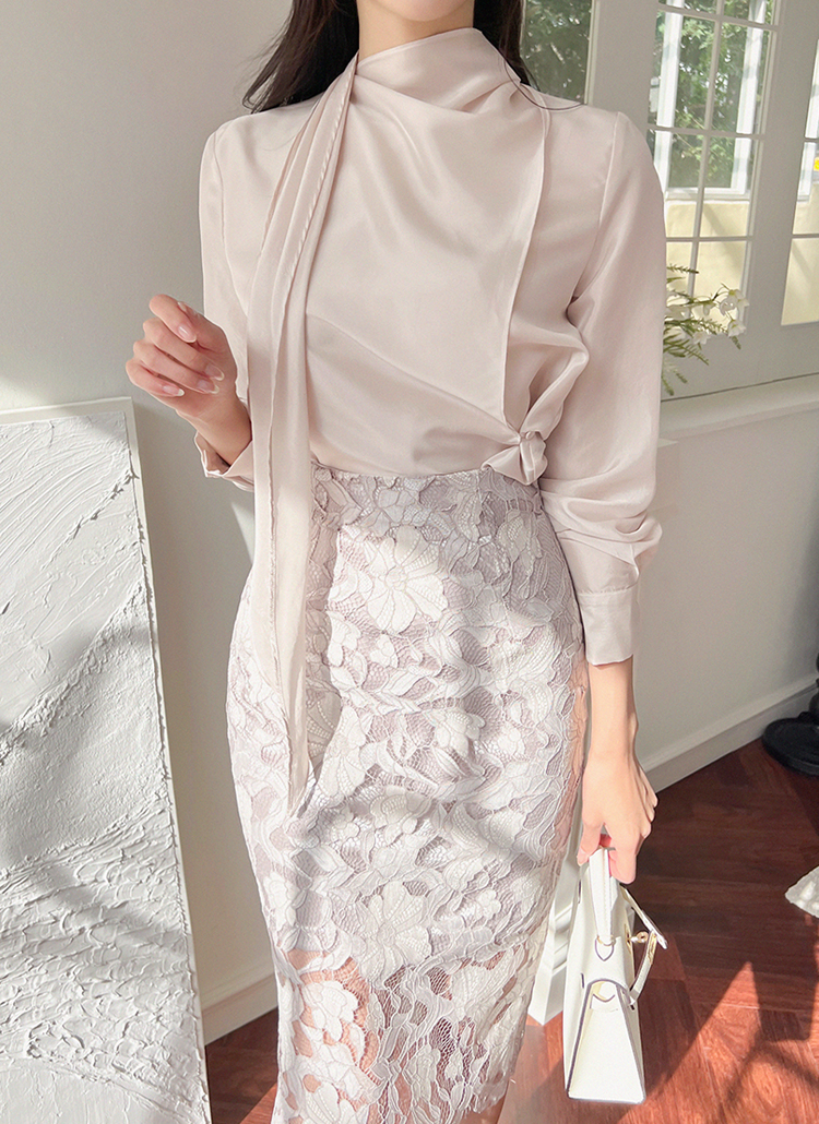 シルキースカーフネックブラウス | レディースファッション通販 - DHOLIC