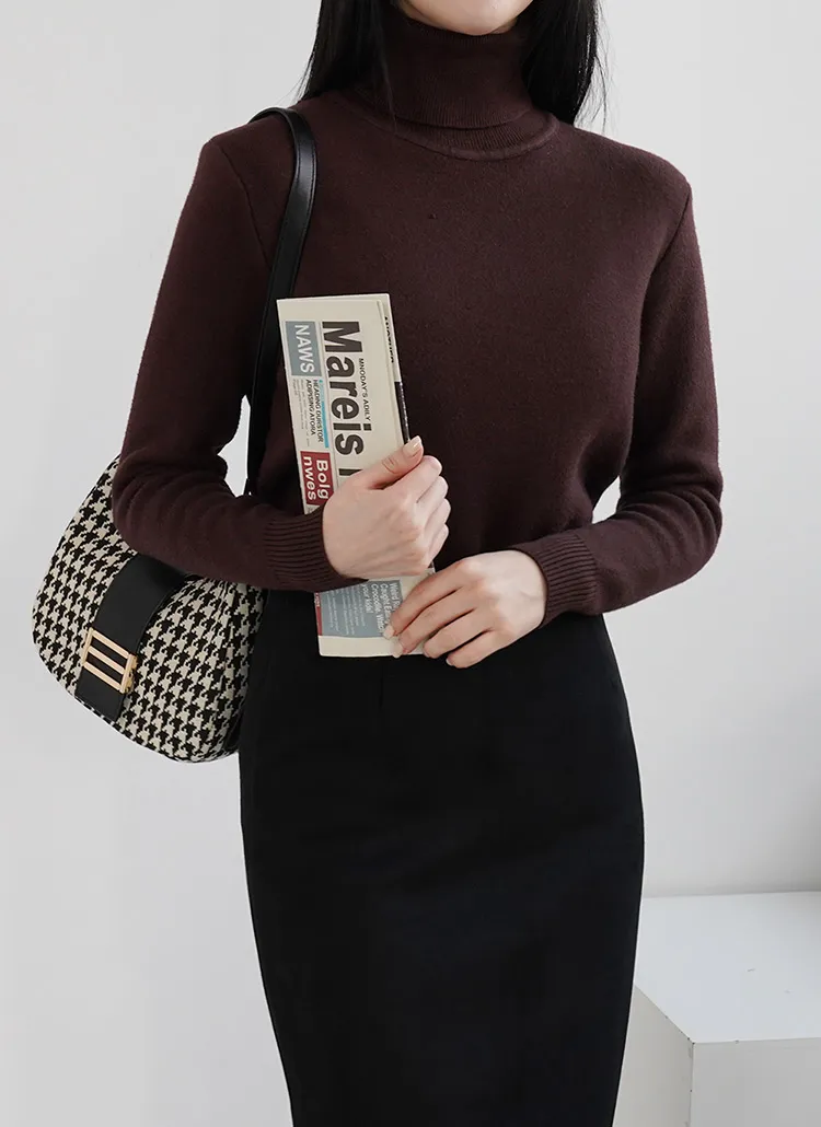 タートルネックリブヘムニット | DHOLIC | 詳細画像1