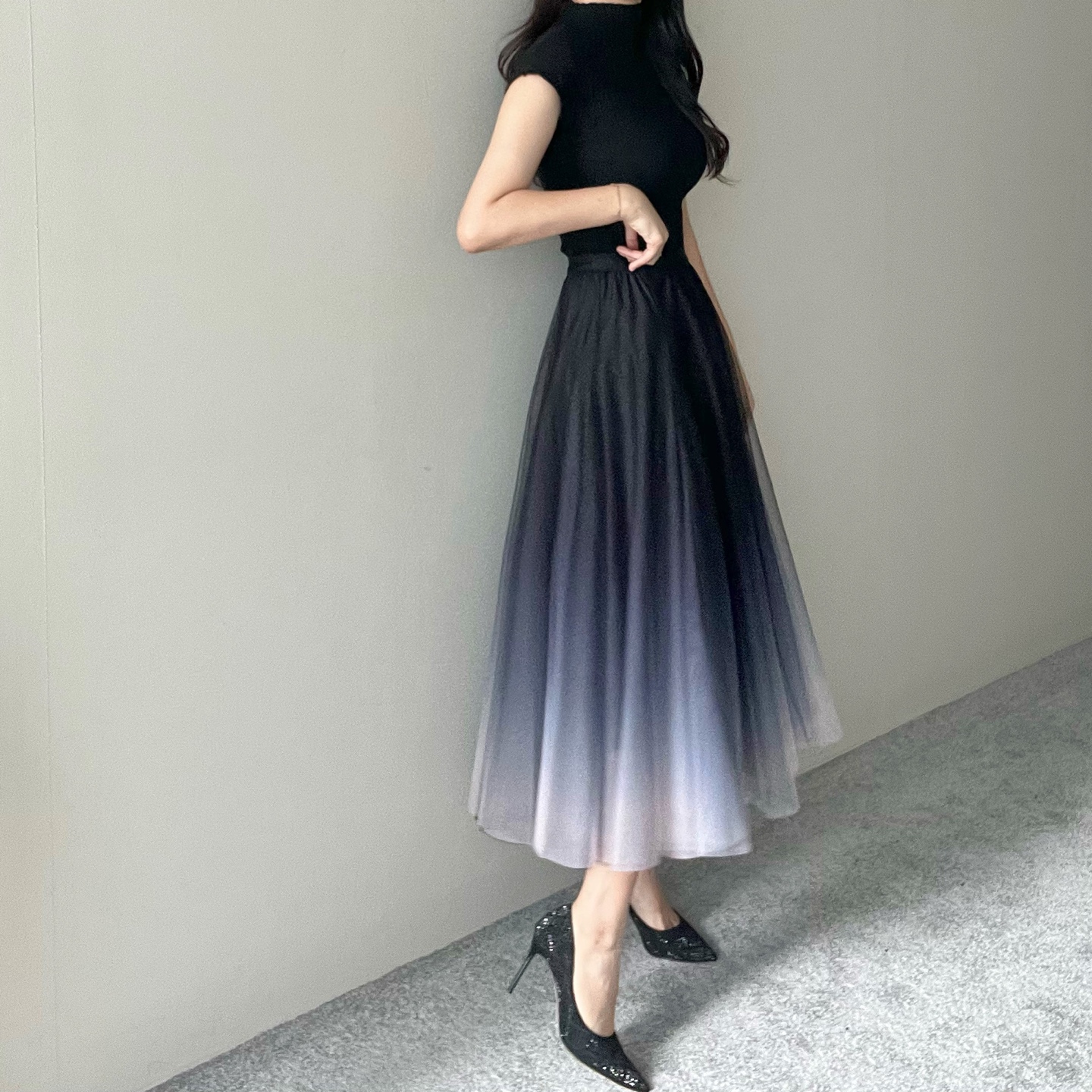 RosyMonsterロージーモンスター グラデーションチュールエアリースカート グラデーションチュールイージースカート | レディースファッション