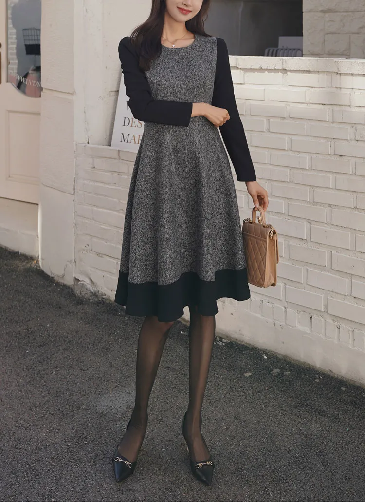 配色フレアワンピース | clicknfunny | 詳細画像1