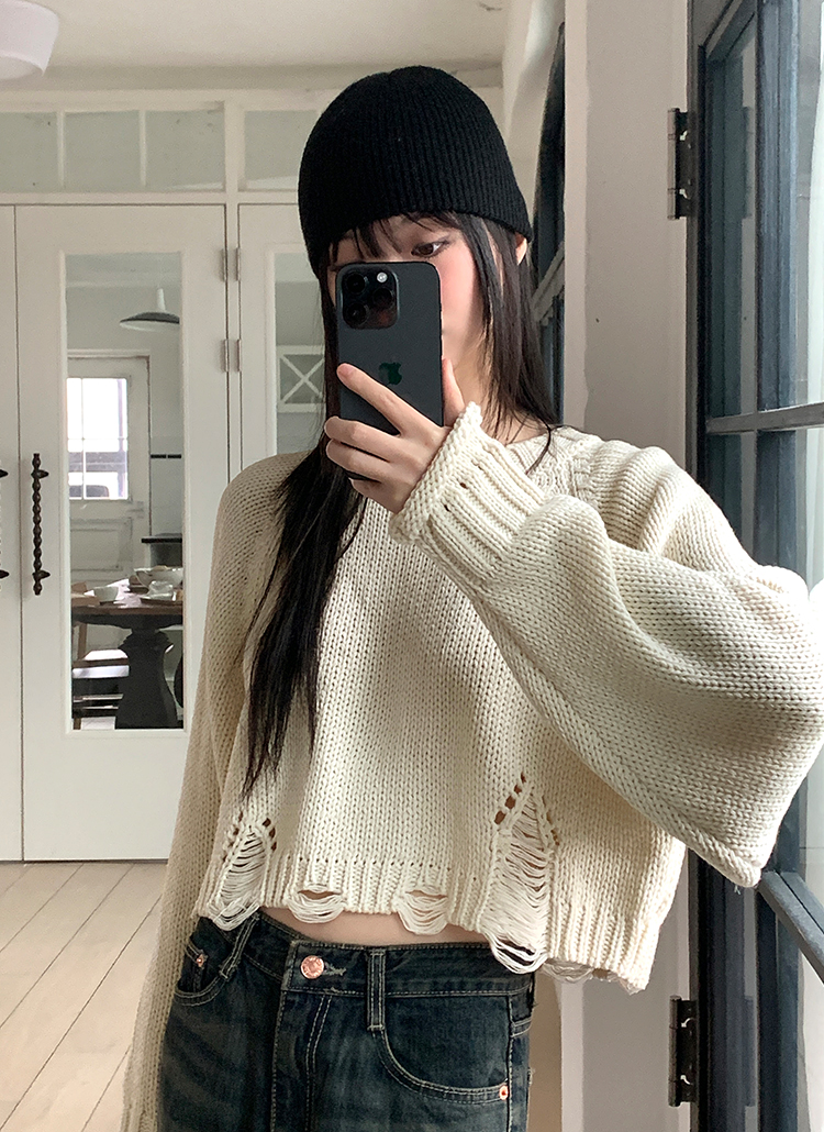ワイドリブ クロップド Knit ワイドリブクロップドニット | レディースファッション通販 - DHOLIC