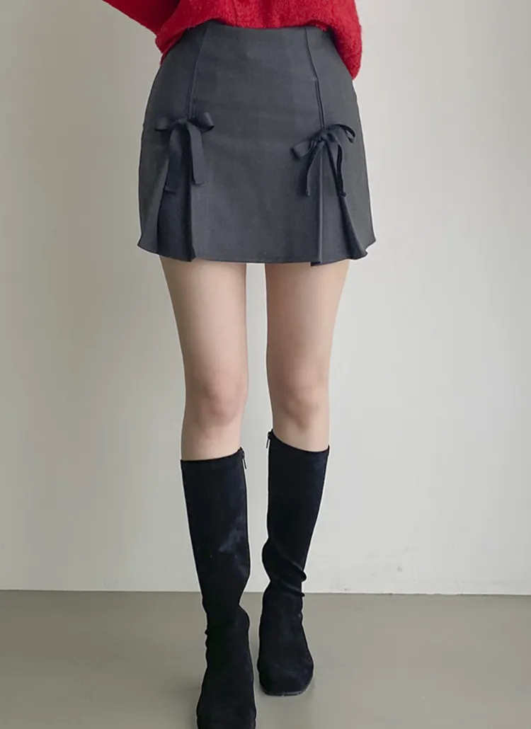 ダブルリボンタックミニスカート | dangosister | 詳細画像1