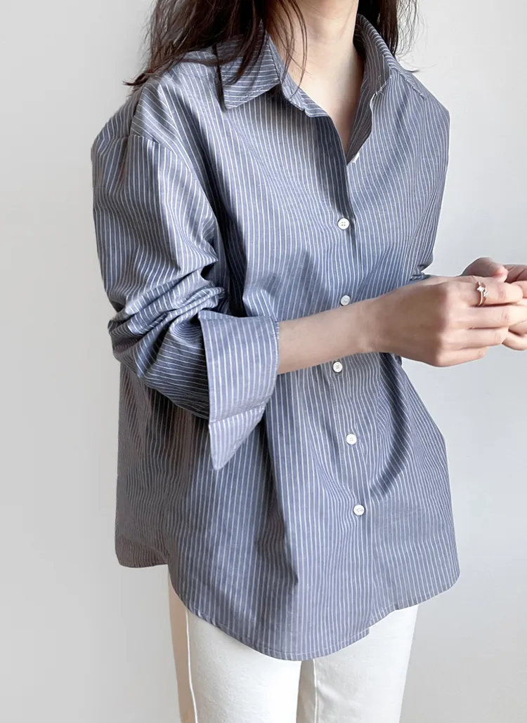 コットンストライプシャツ | レディースファッション通販 - DHOLIC 